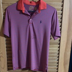 Polo by Ralph Lauren Men's Red and Blue Striped Polo